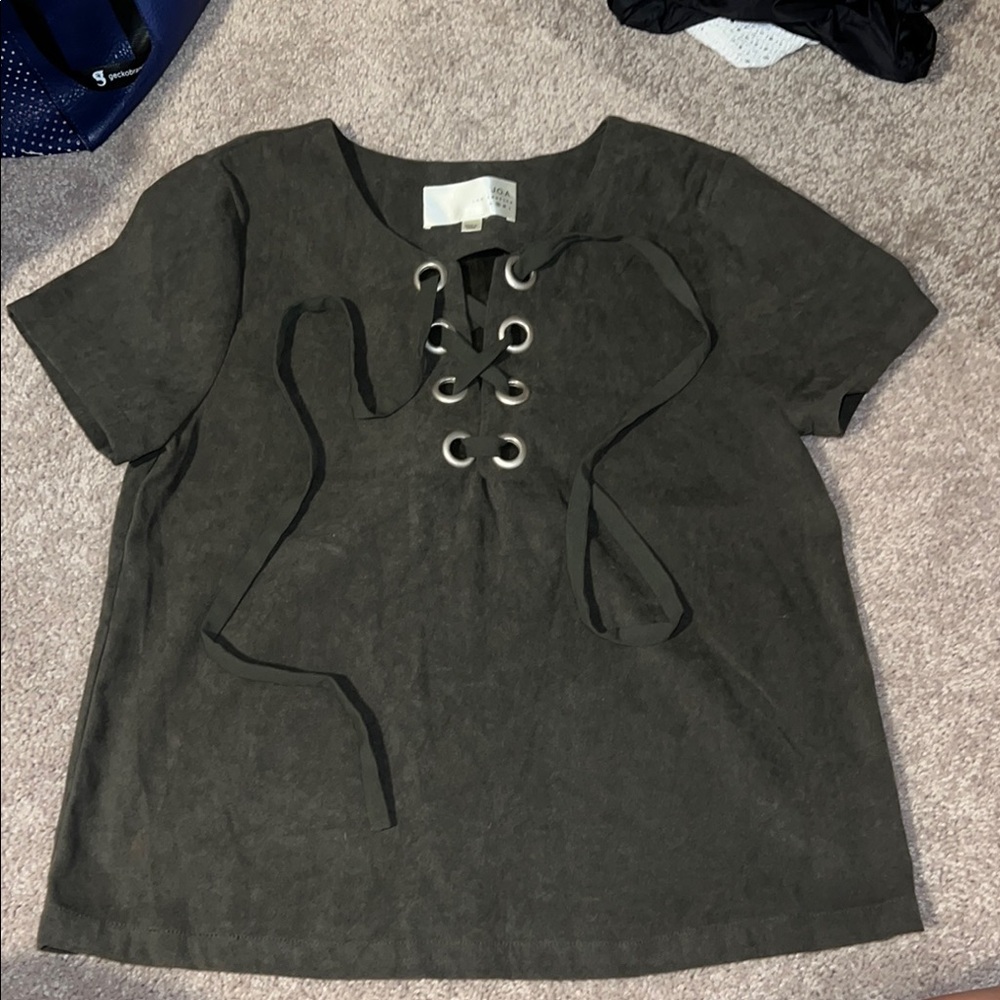J.O.A Dark Green Top